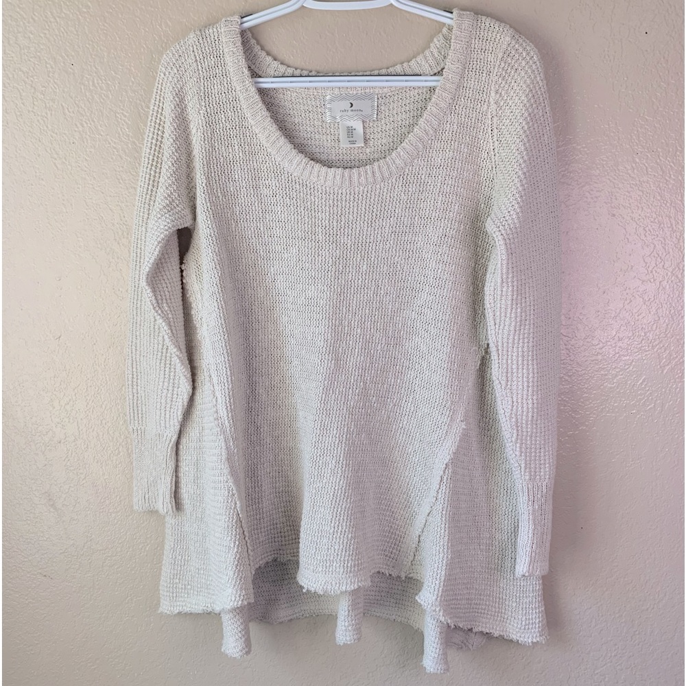 Anthropologie Ruby Moon Boho Cream Textured Expos… - image 1